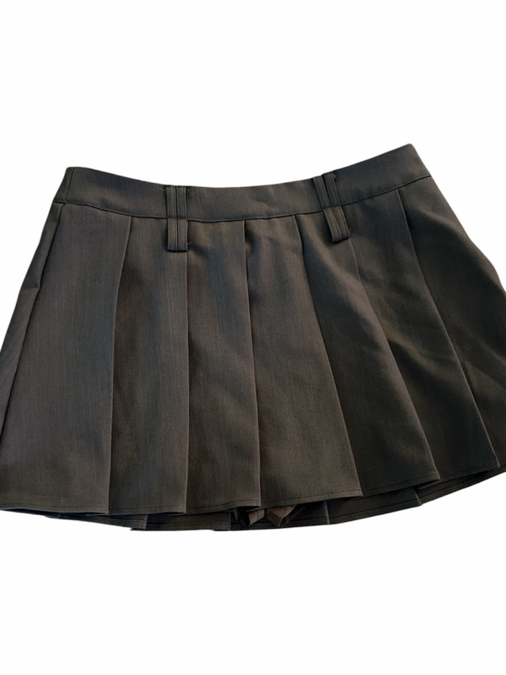 Grey Pleated Mini Skirt